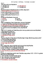 Đề cương ôn tập học kì 2 môn Địa lý Lớp 11 - Năm học 2018-2019